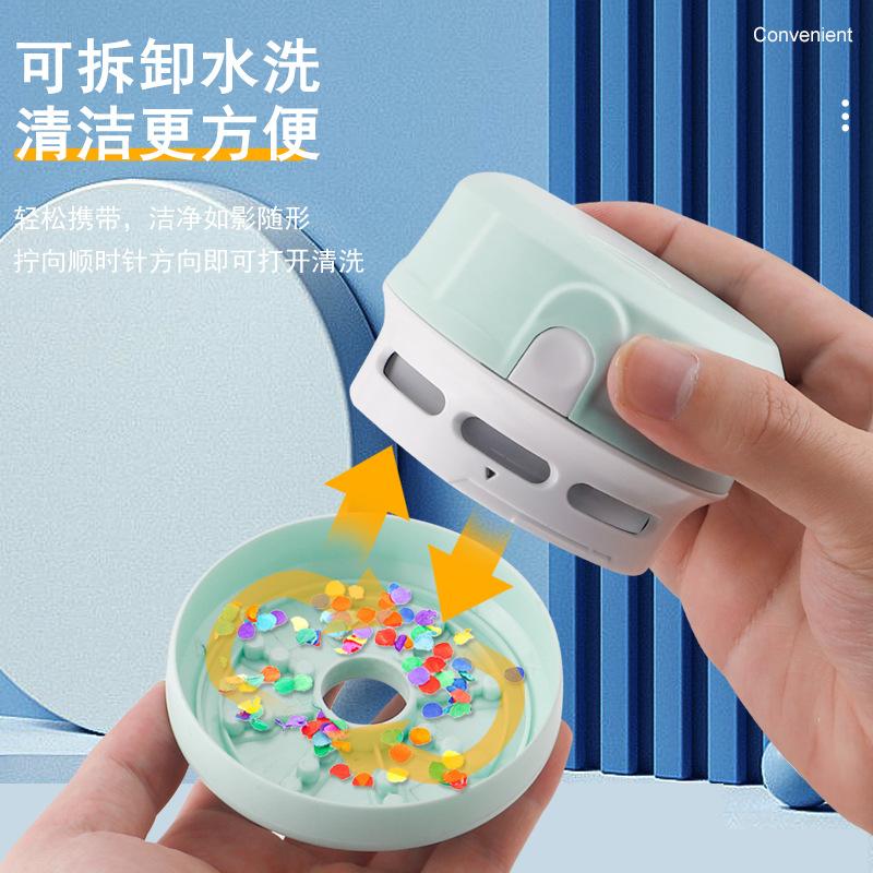 Product Introduction of Cross-Border Hot Mini Desktop Vacuum Cleaner Office Desk Cleaner Student Supplies Eraser Shavings Keyboard Sofa Handheld Vacuum Cleaner 8