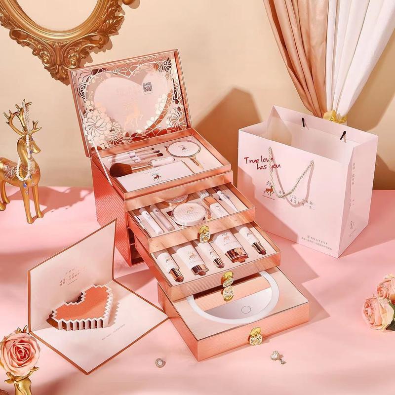 Bộ trang điểm 20 món Youliyoula kèm túi xách bao gồm đầy đủ đồ trang điểm kèm theo Skincare phù hợp làm quà tặng bạn gái dịp lễ kỷ niệm sinh nhật... Son Kem Lì Kem Lót Kem Lì Son Kem Che Khuyết Điểm Mỹ Phẩm