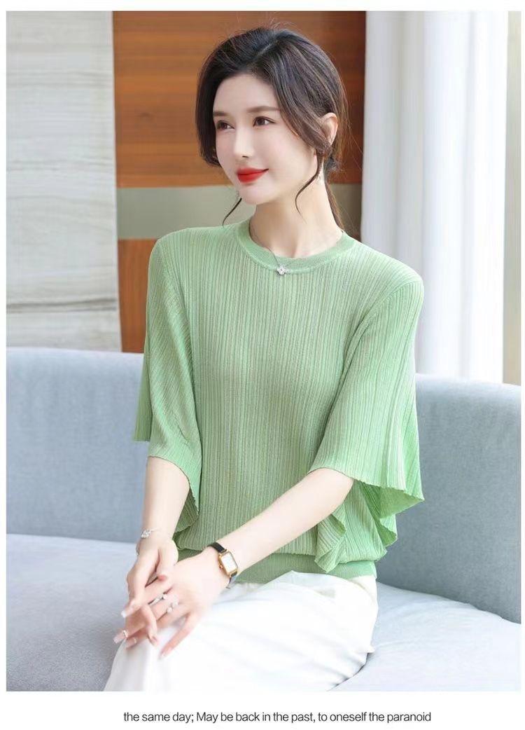 Product Introduction of Áo Phông Dáng Rộng Cho Nữ, Ngoại Cỡ, Áo Cánh Dơi, Làm Bằng Lụa Lạnh, ngắn Tay, Áo Thường Ngày Thích Hợp Cho Mùa Hè, Áo Cánh Mỏng, Quần Áo Nữ 25