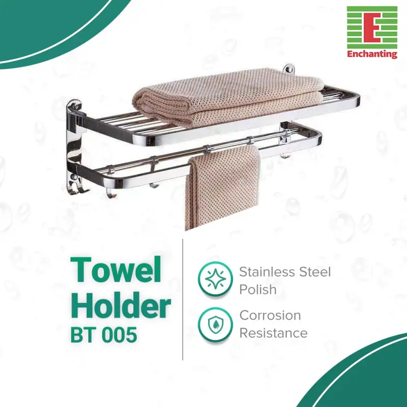 Enchanting Rak Tempat Handuk Stainless Steel 304 Minimalis Elegan Anti Karat BT005 1