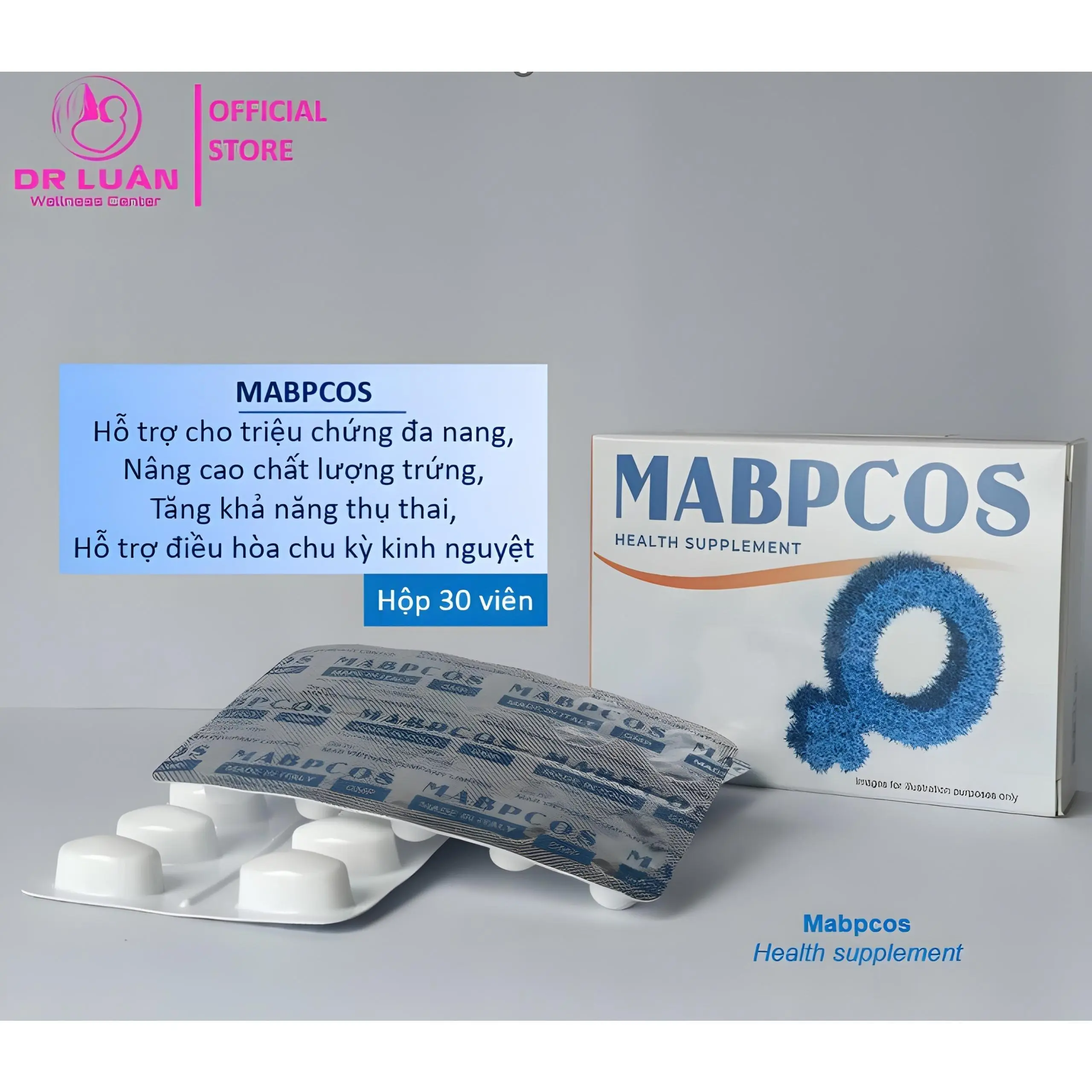 Viên Uống MABPCOS - Cho Phụ Nữ Đa Nang Buồng Trứng [Chính hãng][Hộp 30 Viên]
