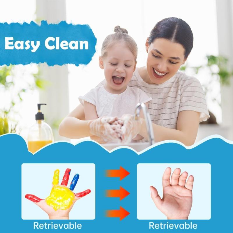 Bộ Dụng Cụ Vẽ Tranh Bằng Ngón Tay Vui Nhộn Nhiều Màu Sắc Cho Bé Từ 1 Đến 3 Tuổi Gồm Hộp Màu An Toàn Có Thể Rửa Sạch Và Bộ Tranh Vẽ Kích Thích Sự Phát Triển Cho Bé Đồ Chơi Toy 4