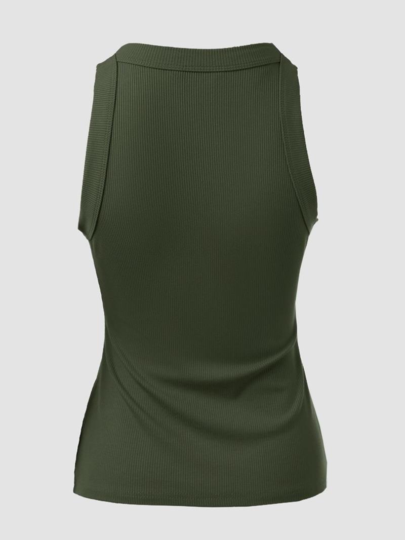 Product Introduction of Women's Plain Ribbed Tank Top, Casual Sleeveless Round Neck Top for Summer, Ladies Clothes for Daily Wear, Going Out Tops 12
