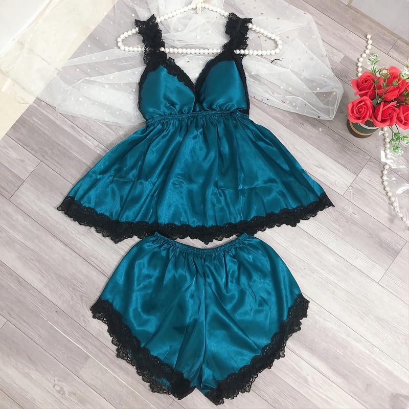  Bộ Áo Ngủ Quần Ngủ Đùi-Đồ Ngủ 2 Dây Nữ Kèm Quần Có Mút fom 40-55kg phi bóng Women 