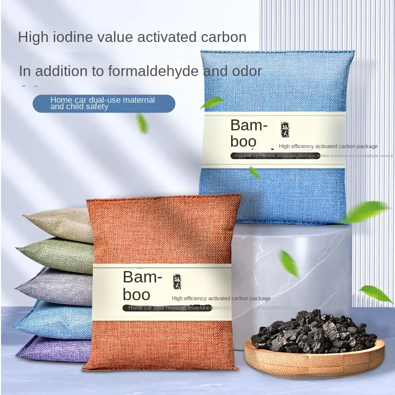 Active bamboo charcoal charter car removes odor in the car. Decoration of new homes in the house is hygroscopic and mildew-proof and formaldehyde. Strong adsorption, efficient purification, reuse. Chejia dual-purpose bamboo charcoal bag new car car remove