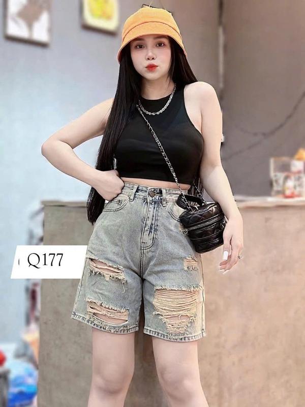 Quần Jean Ngố Nữ Dơ Nhạt Rách Nhiều Women Jean Denim 177 - 178
