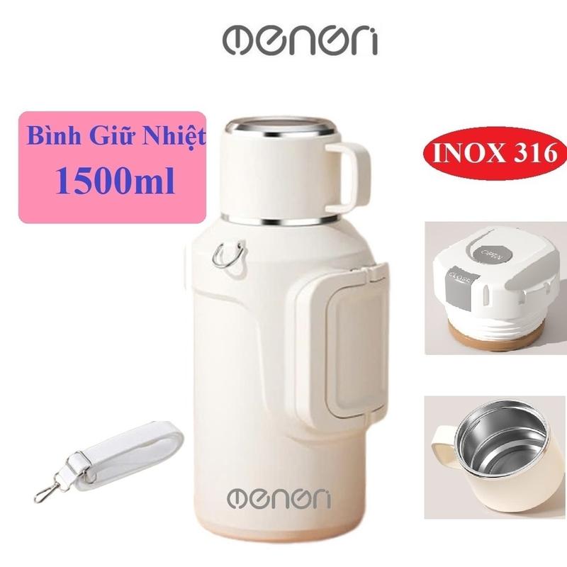 Bình Giữ Nhiệt 1500ml INOX 316 Có Kèm Lọc Trà, Nắp Cốc, Dây Đeo - OENON
