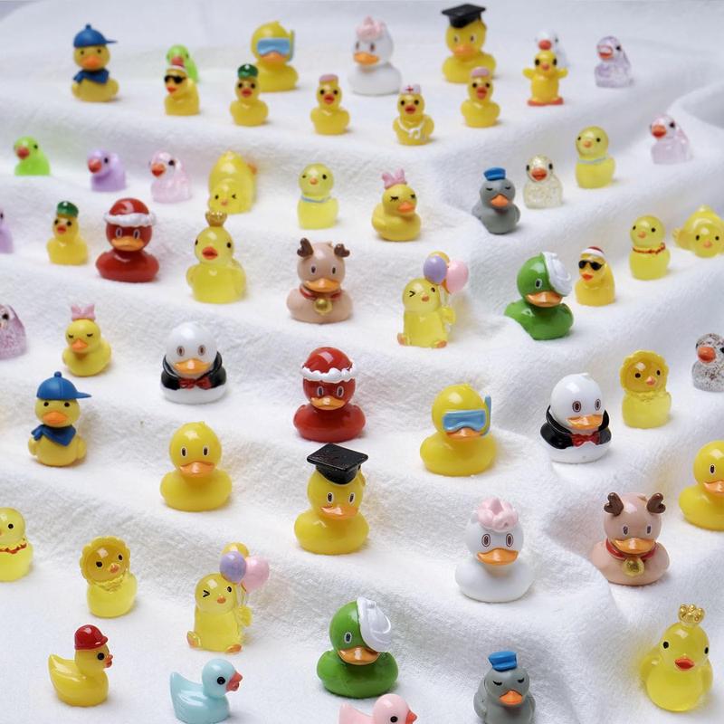 36 Types Multicolor Mini Resin Ducks, Plastic Tiny Ducks to Hide ...
