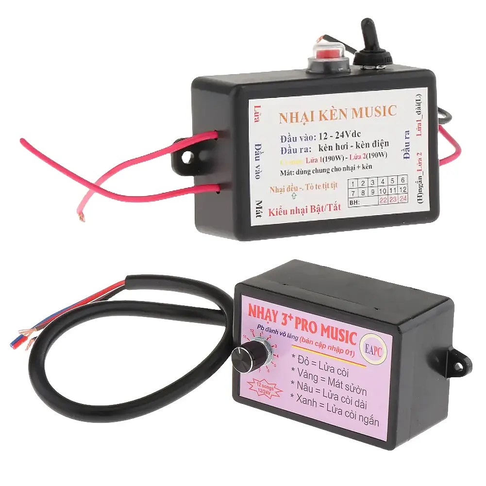 12-24V Car Horn Controller 3/12 Sound Volume Switching Car Motor Relay Music Box