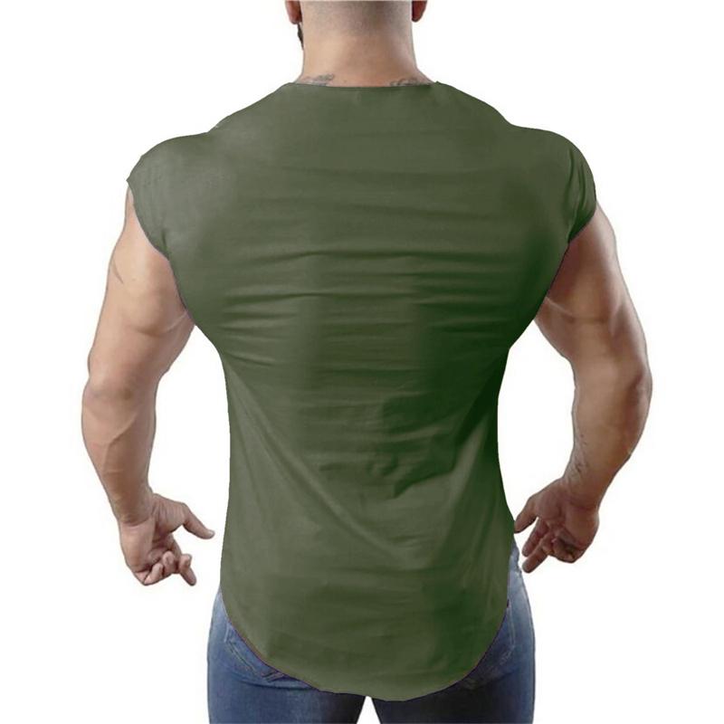 Product Introduction of Gym Fitness Casual Breathable Muscle Workout Slim Fit Arc Hem Tank Tops Summer Cotton Moisture Wicking Breathable Cool Clothing 10