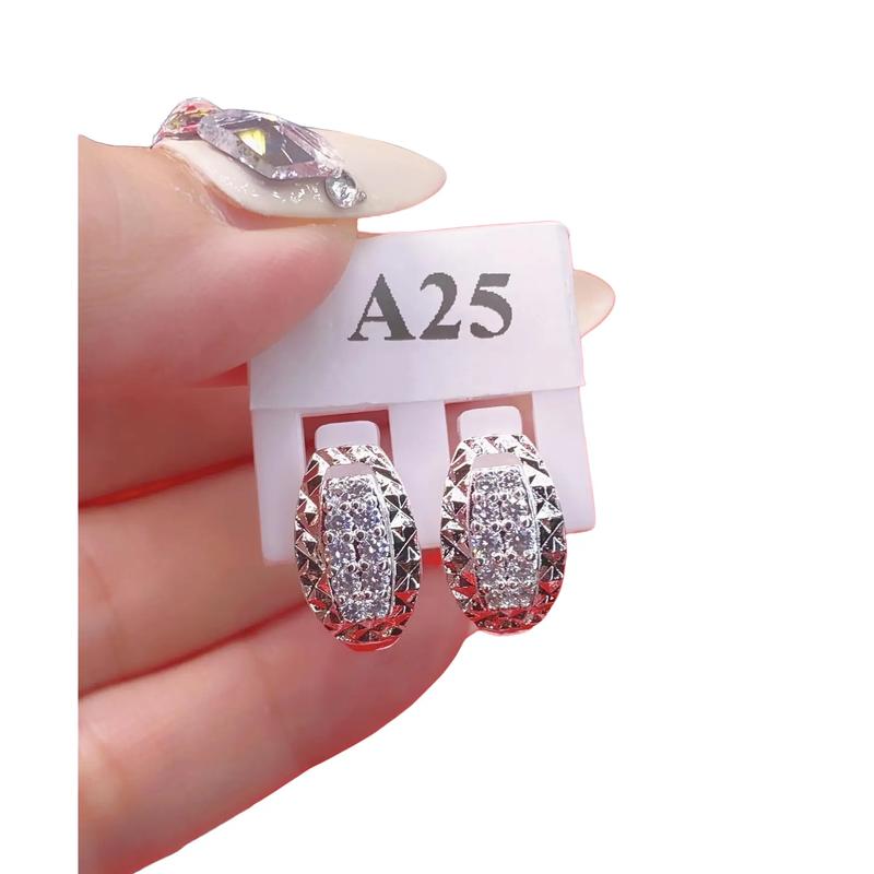 Bông tai BẠC ý đá cz Mẫu Mới Women Hoa Voi Hoa Tai khuyên tai bông tai cao cấp Voan khuyên tai