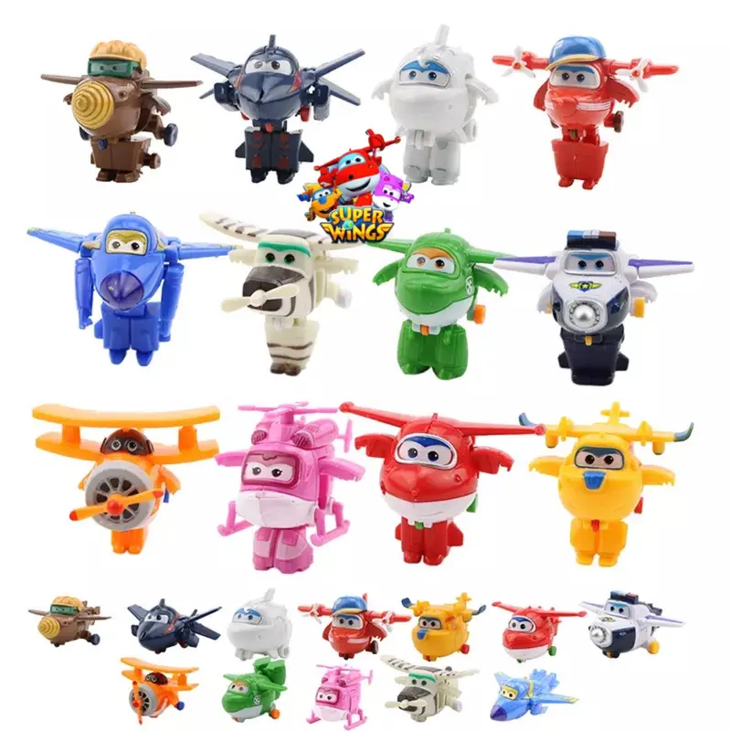 ACTION FIGURE SUPERWINGS SUPER WINGS SET ISI 12 PCS MAINAN ANAK TOPPER CAKE PAJANGAN MINIATUR HIASAN Toy 0