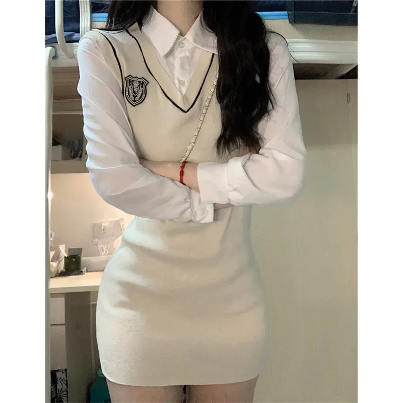 Váy JK, Phong Cách Preppy, Dành Cho Nữ, Thích Hợp Cho Mùa Xuân Và Mùa Thu, Mỏng Vừa Vặn, Dễ Thương Và Gợi Cảm, Có Thể Mặc Bên Trong, Váy Mặc Trong, Váy Bodycon Mỹ, Hàng Mới Về 2024 Dress body  ống