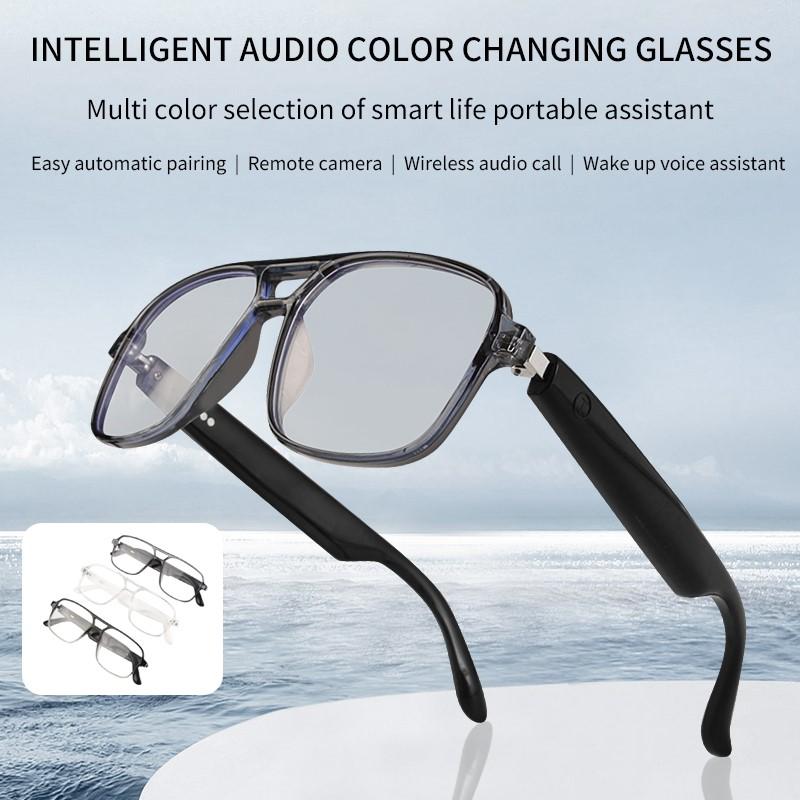 Smart Audio Glasses Color-Change Lenses Wireless BT Anti-blue Light Ai Voice Assistant Camera Music Control Men Women Glasses - Image 3