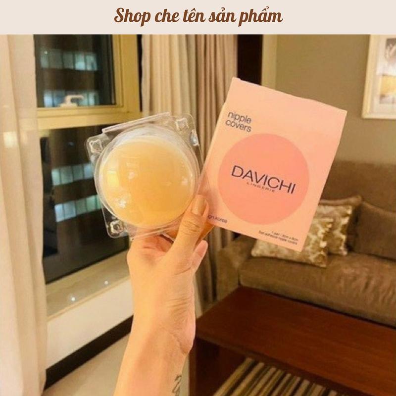  Hộp 2 miếng dán ngực silicon nhiệt Davichi có lỗ thông hơi cao cấp dùng được nhiều lần Rose 1408   Bra Nữ Women Voi Cao Su 