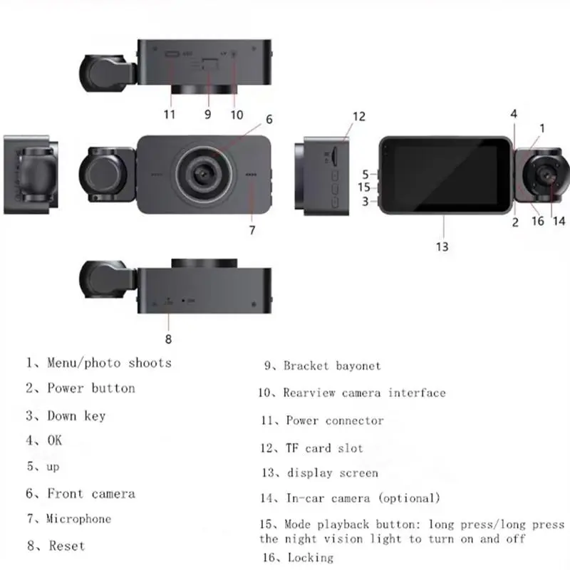 1080P Dash Cam, Car DVR with 3 Inch IPS HD Screen, Car Video Surveillance with 180° Rotation Night Vision Lens, Loop Recording Reversing Image DVR with 32G Memory Card 4