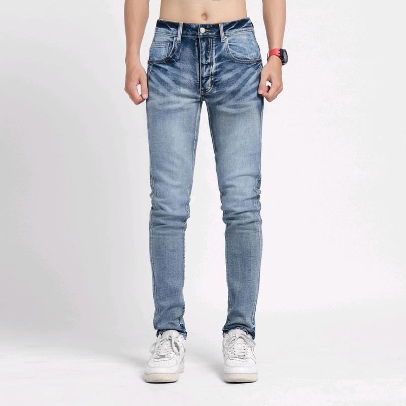 Quần Jeans Nam AMIRI phôi trơn , 4 cúc màu xanh HỌC SINH 3572