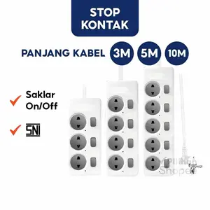 Stop Kontak Kabel + Switch (Setiap Lubang) Mikotek MT 8346 - Stop Kontak Colokan Kabel Roll