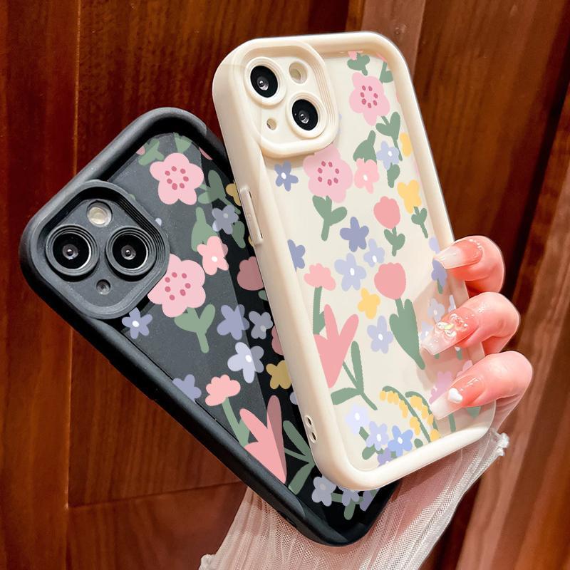 Pro Camera Softcase For OPPO A5 2018 AX5 A57 4G A54 A53 2020 A5 2020 A52 A53s A54s A55 4G A57s A57e A58 4G A58 5G A5s AX5s Case Indah Floral Silicone Shoftcase 1