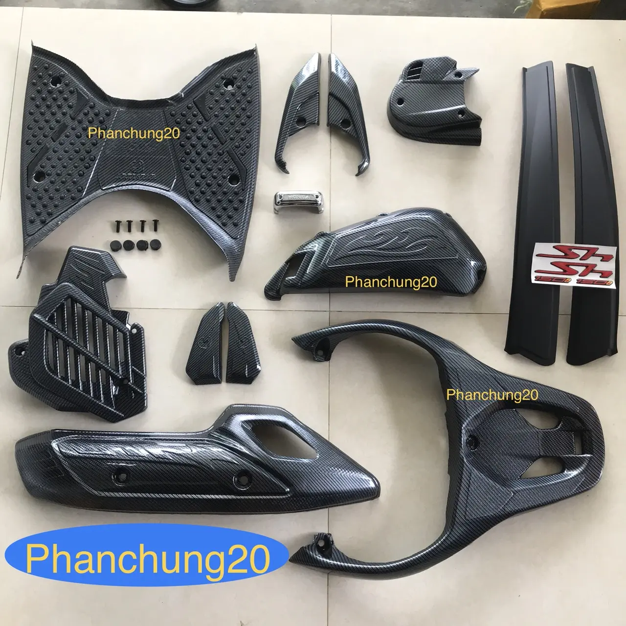 SH 2012 2013 2014 2015 2016 BỘ ỐP PHỤ KIỆN TRANG TRÍ DÙNG CHO ĐỜI XE SH CACBON