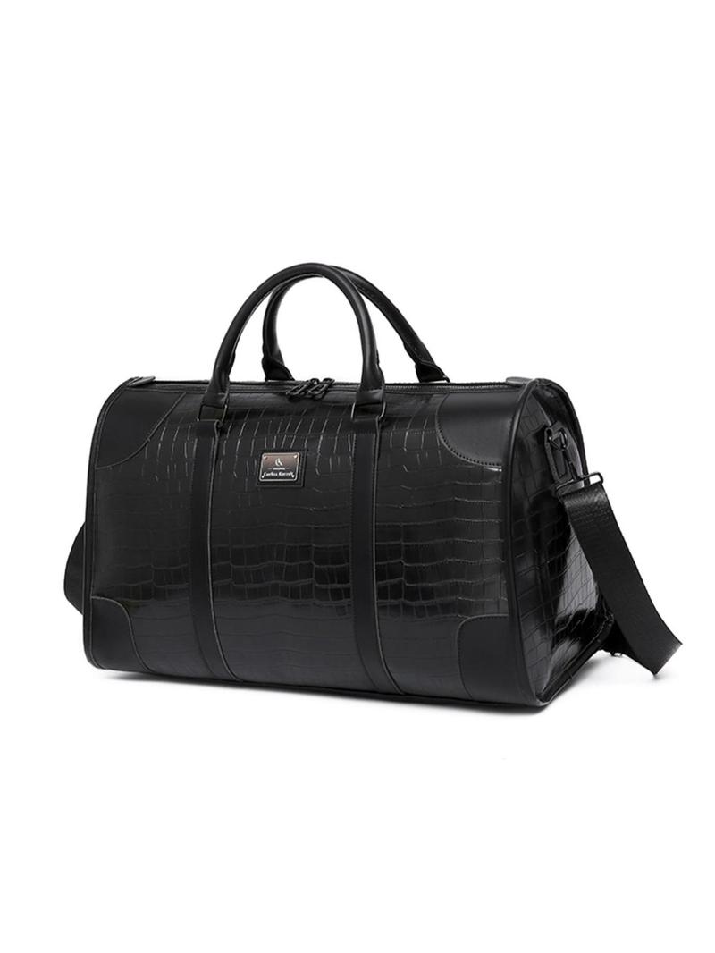 Product Introduction of Men's Casual Crocodile Embossed Travel Tote Bag, Large Capacity Travel Bag, Shoulder Bag for Men, Trendy Versatile High-quality Daily Commuting Bag 2