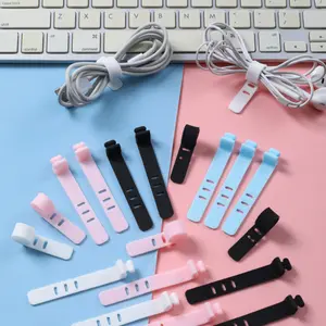 3PCS Silikon Dapat Digunakan Kembali Pengikat Kabel USB Tali Pita Kawat Lembut Organizer Manajemen Kabel Earphone Kabel Tanggal Dasi Kabel Kabel