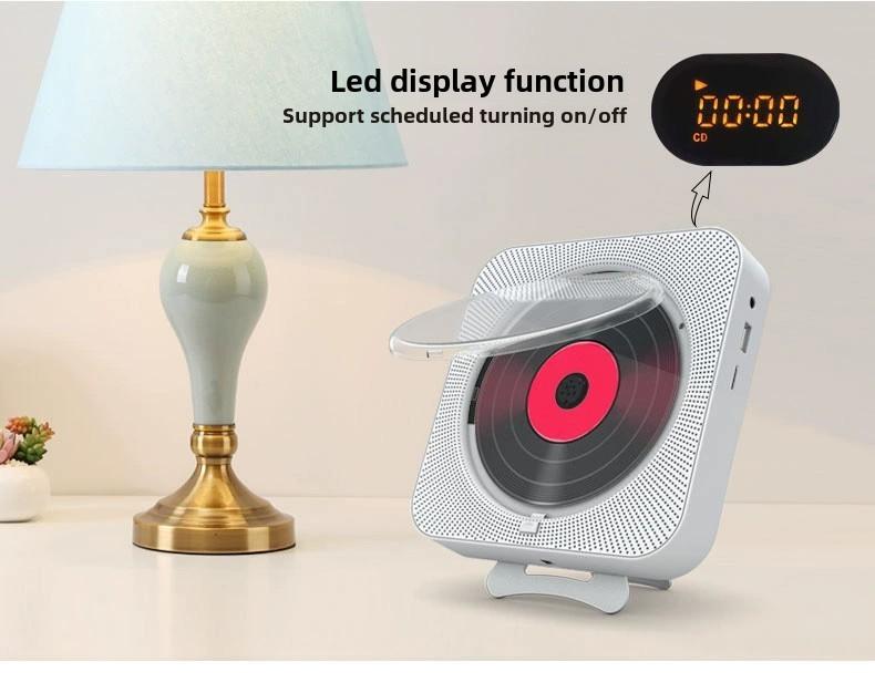 Product Introduction of Wall mounted CD player with Bluetooth remote control USB music player LED display speaker portable FM radio 4