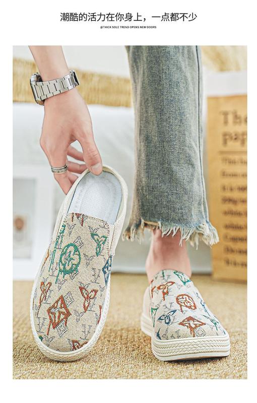 Product Introduction of [Factory Direct Sales] Canvas Shoes Men's Summer Thin Slip-on Half Slippers Men's Shoes Casual and Lightweight Old Beijing Cloth Shoes 12