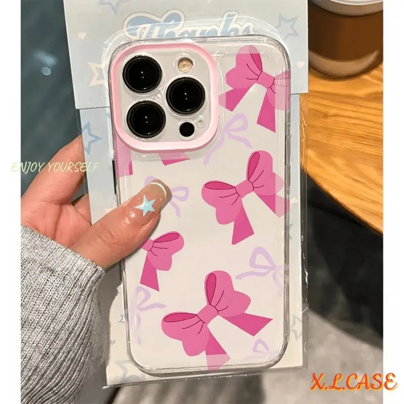 Casing Tahan Guncangan Ikatan Simpul Bagus Kompatibel Untuk IPhone 7Plus XR 16 11 15 Pro 13 11 15 Pro Max 14 12 Pro Max 7 X 6 8 6s 16 15 Plus XS Max SE 2020 Penutup Belakang TPU Lembut Transparan 4