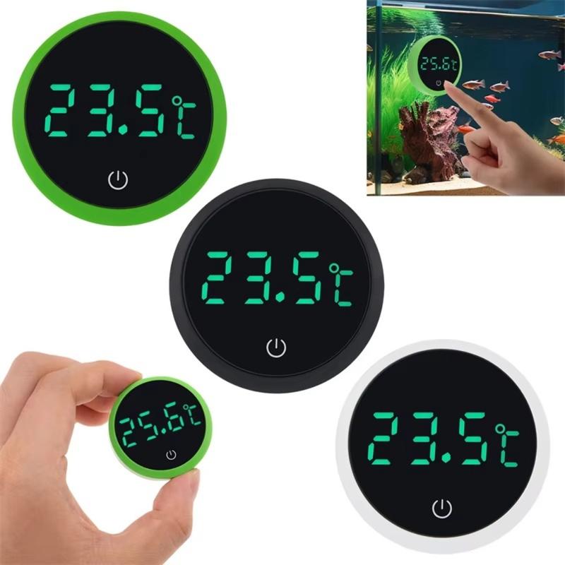 justzzs New Cordless Aquarium Thermometer Led Display Electronic Control Temp Meter Gauge Temperature Measurement Digital Thermometer Fish Tank Water 0