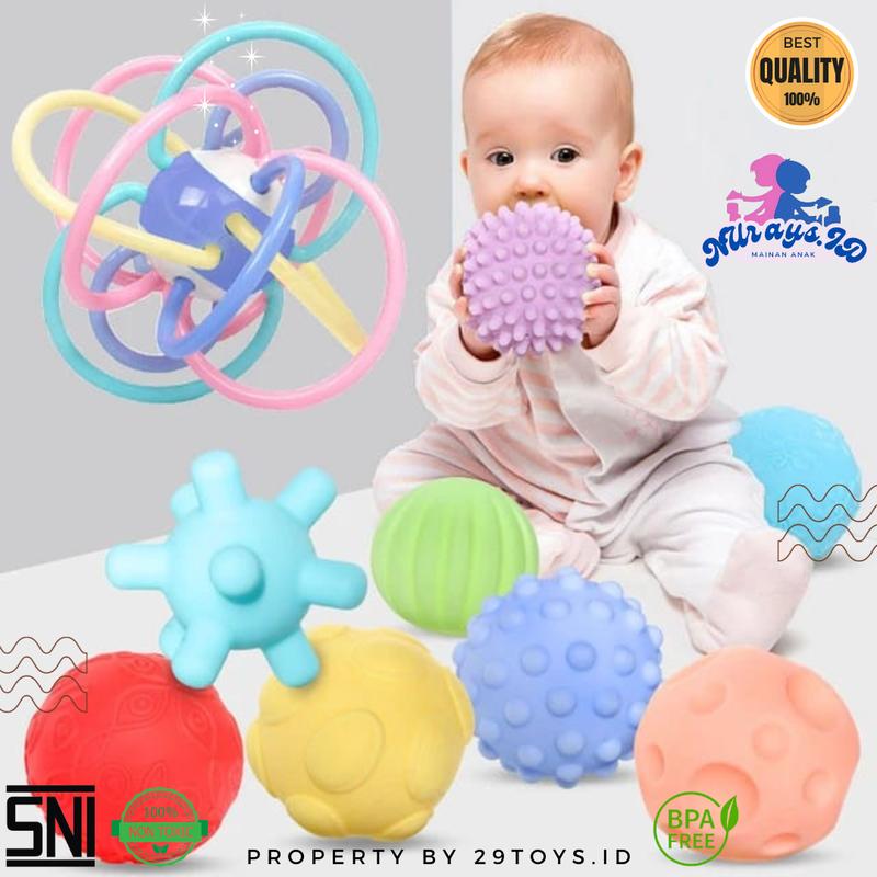 Mainan Anak Mainan Bola Bayi Sensorik Anak Dan Multitekstur Mainan Anak Teether Gigtan Bayi Anak Belajae Aman Tidak Berbau pelatihan & pengamatan memori pasir merah mainan kolam renang air & pasir 2
