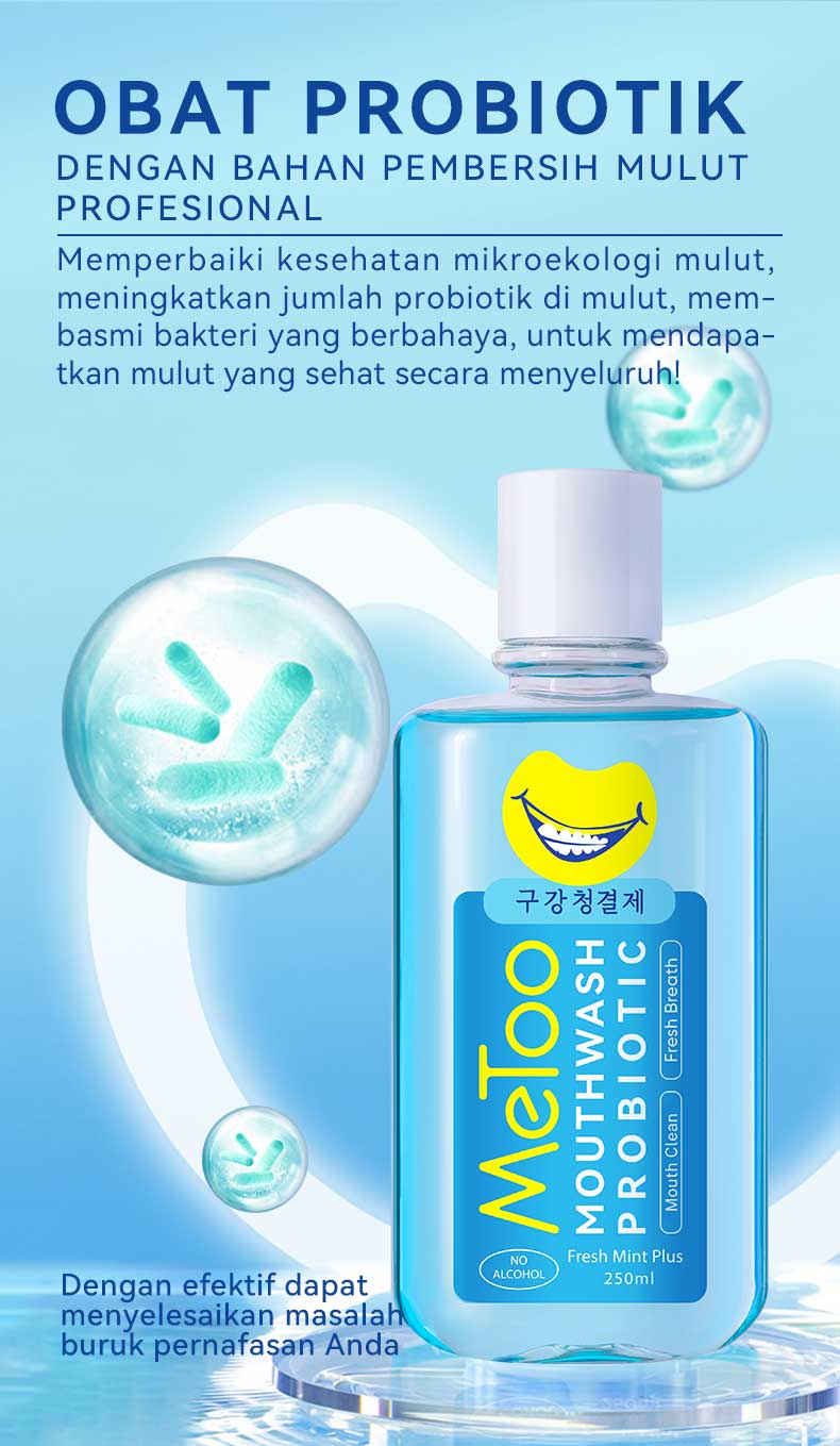 [BPOM] MeToo Mouthwash Fresh Mint 100ml /nafas segar / menghilangkan bau mulut / kumur karang gigi / non-alkohol