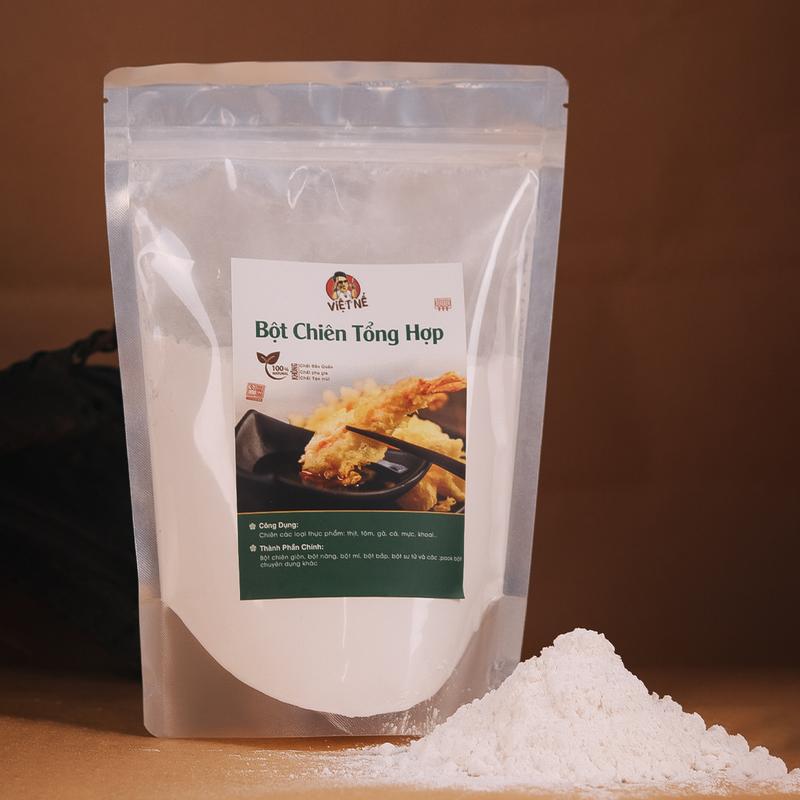 Bột Chiên Tổng Hợp Việt Nể 500g - Chiên Ngô, Khoai, Thịt, Tôm, Gà, Cá, Mực, Khoai - Việt Nể