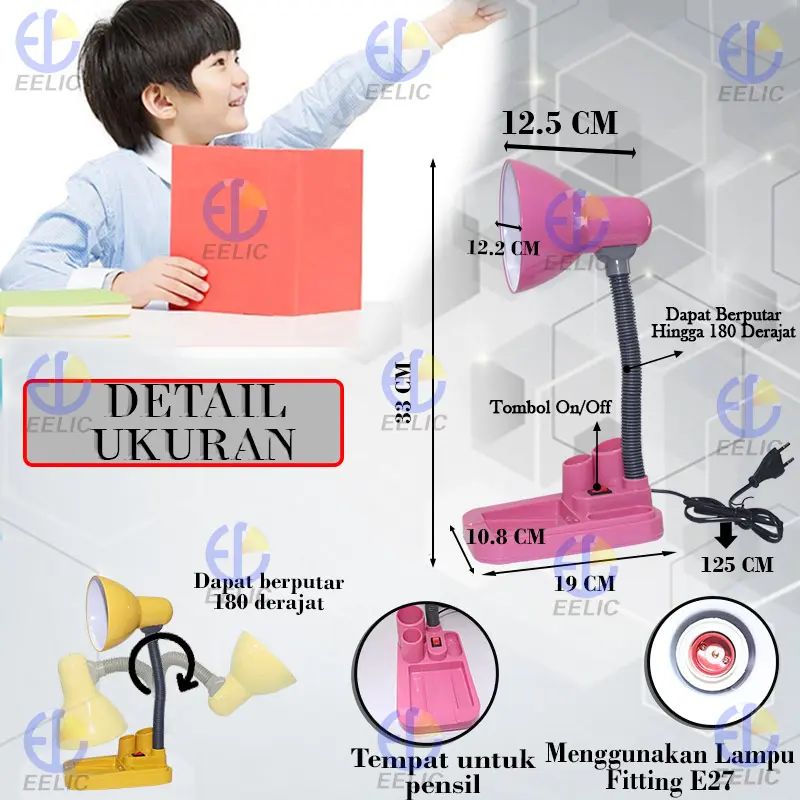 EELIC JM-8808S LAMPU MEJA BELAJAR DESK LAMP TABLE LAMP LAMPU BACA LAMPU KERJA LAMPU DUDUK YANG TIDAK MENYAKITI MATA DAN HEMAT ENERGI 220V FITTING E27 BERKUALITAS 1