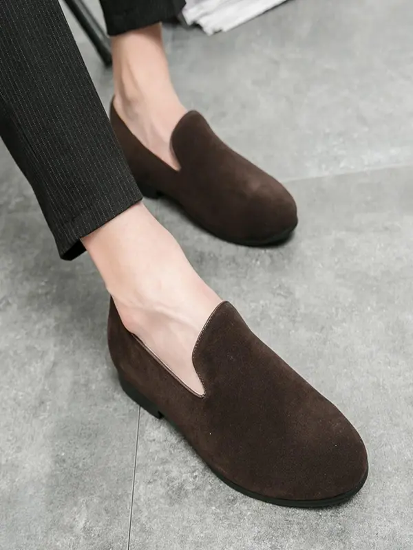 Men's Casual Plain Color Slip-on Loafers, Fashionable Comfortable Loafers for Daily Wear, Lightweight Breathable Shoes for All Seasons 3