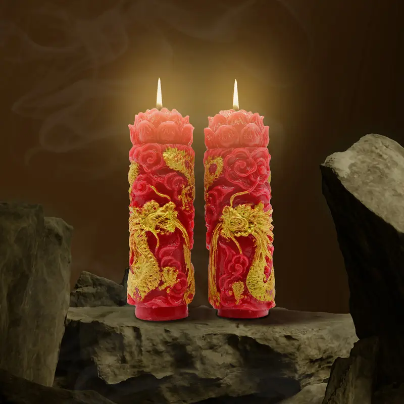 Nến Đôi Trụ Rồng VivianVu's Candles Trang Trọng Phù Hợp Lễ Chùa Cũng Bái - Nến Tâm Linh VivianVu's Candles 6