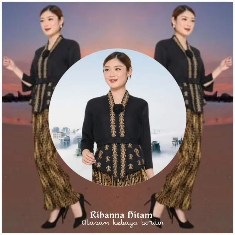 Terbaru Atasan Kebaya Bordir Modern Merah Maroon Hitam  Cerah / Kebaya  Mewah / Kebaya wisuda 4