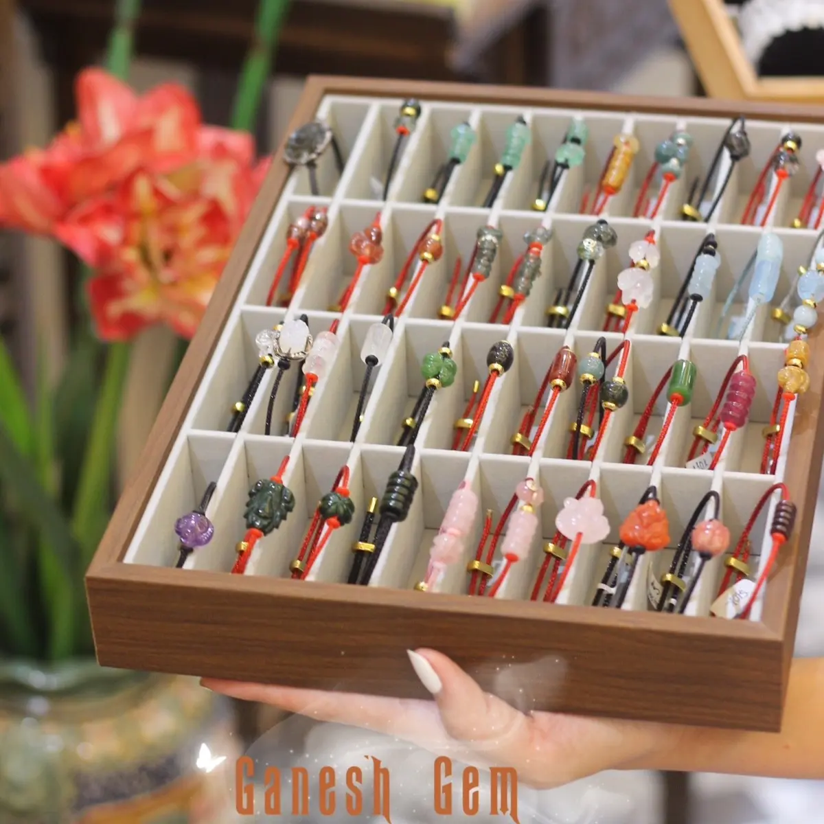 Vòng Tay dây cáp gắn charm đá Thạch anh tóc thiên nhiên thu nới các loại