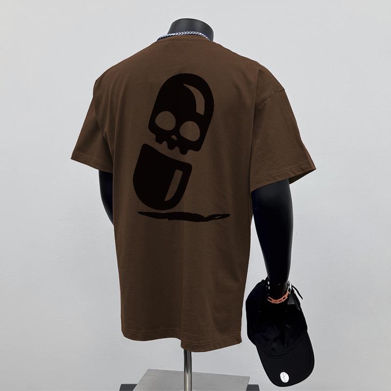 Áo Thun Ngoại Cỡ Thiết Kế Rộng Thùng Thình Đường Phố Cổ Điển, 100% Cotton, Ngắn Tay, Áo Cổ Thuyền Cho Nam Và Nữ, Unisex  cá tính 3