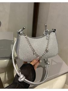 Bolsa de axila moderna, Bolsa cruzada de hombro con cadena a la moda, Diseño simple y versátil, Bolso de mano para mujer de nueva llegada