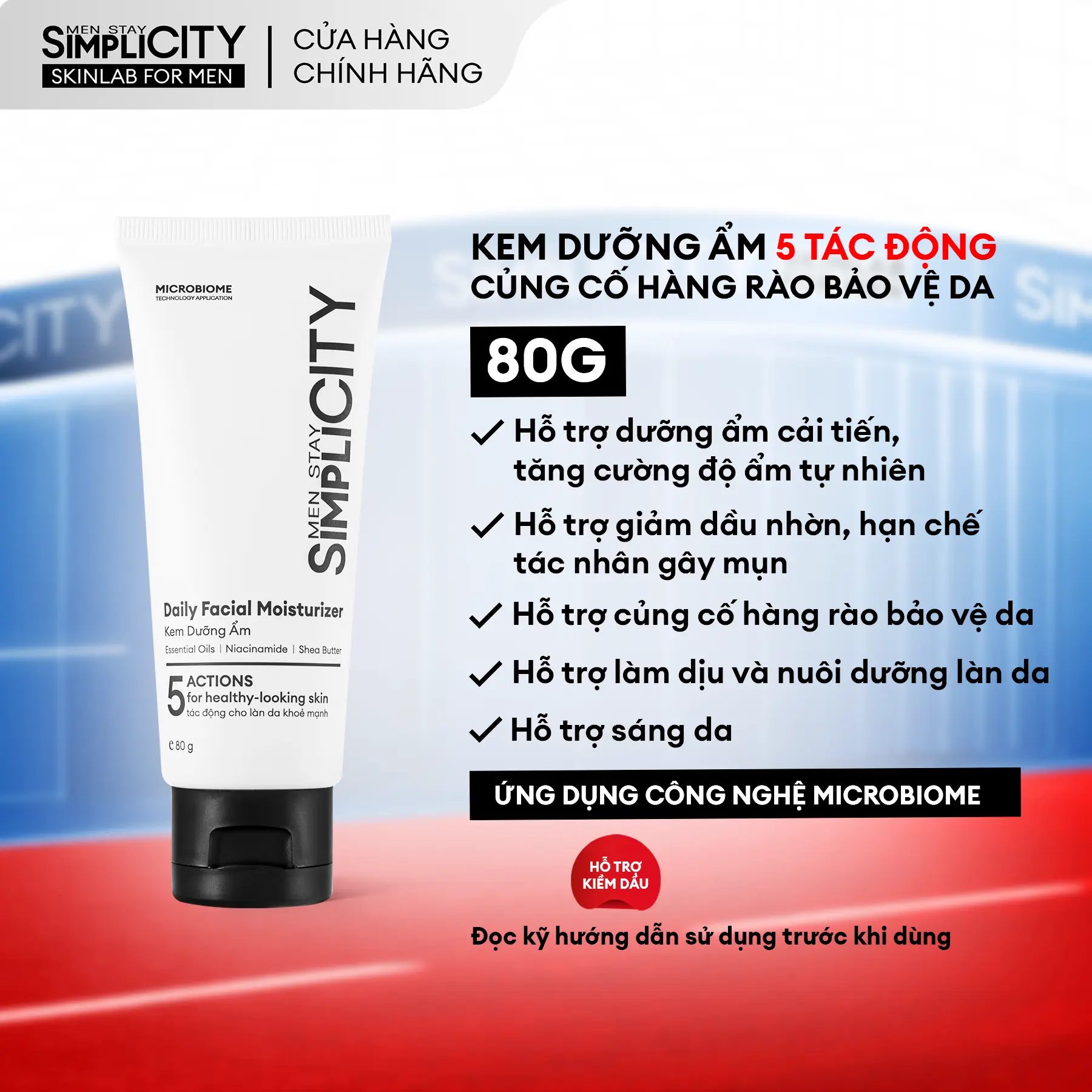 Kem dưỡng ẩm da mặt đa năng cho nam Men Stay Simplicity Facial Moisturizer 80g