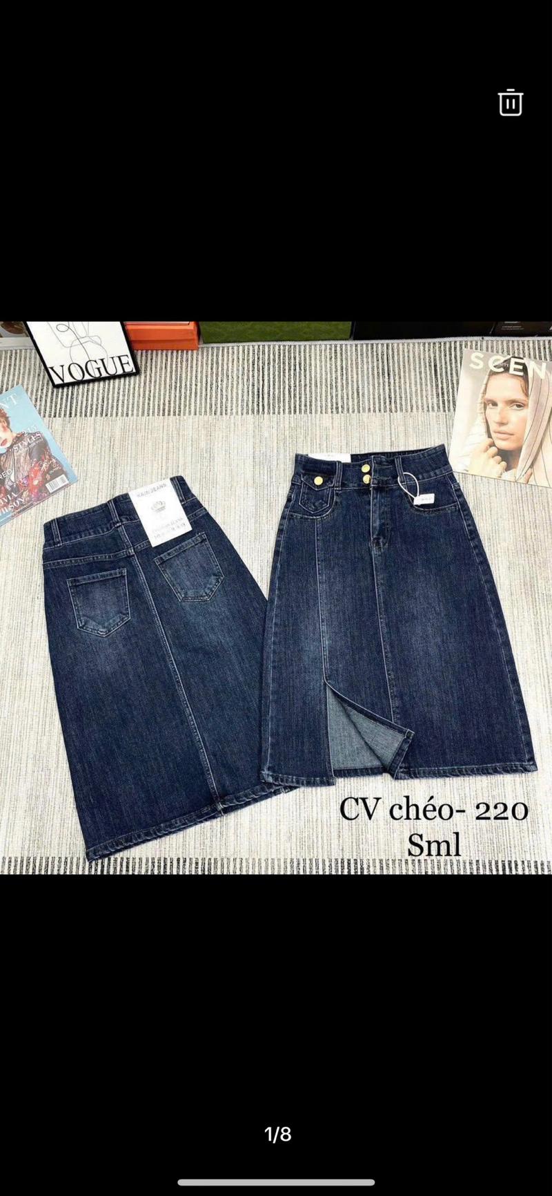 Product Introduction of CHÂN VÁY JEAN CHỮ A DÁNG DÀI LƯNG  CAO CO GIÃN 4 CHIỀU VẠT SẺ MÀU SẮC CỰC ĐẸP 2