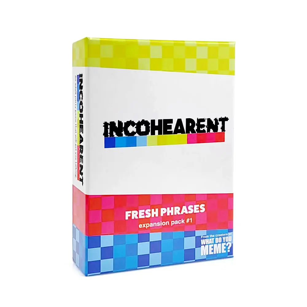 Incohearent Card Game, 1 Box Colorful Square Card Game, Funny Card Game for Adults, Great for Bachelorette Party Games Or Game Night Games