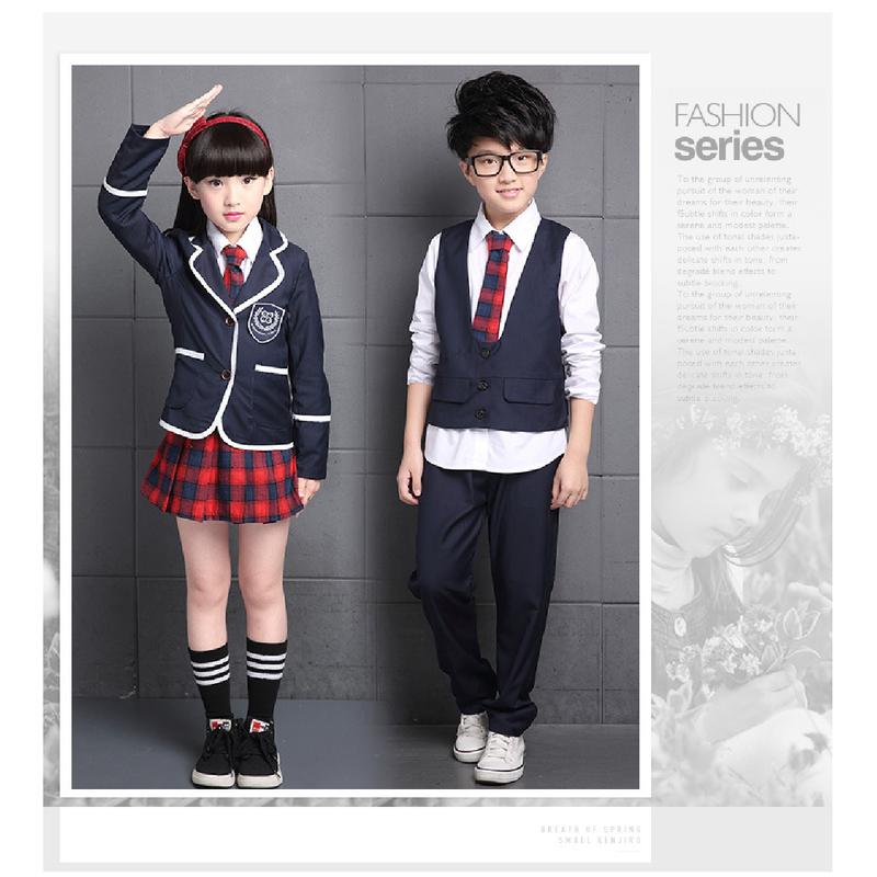 Product Introduction of Children's Spring and Autumn Elementary School Uniform Set College Style Class Uniform Boys and Girls Kindergarten Uniform Graduation 19
