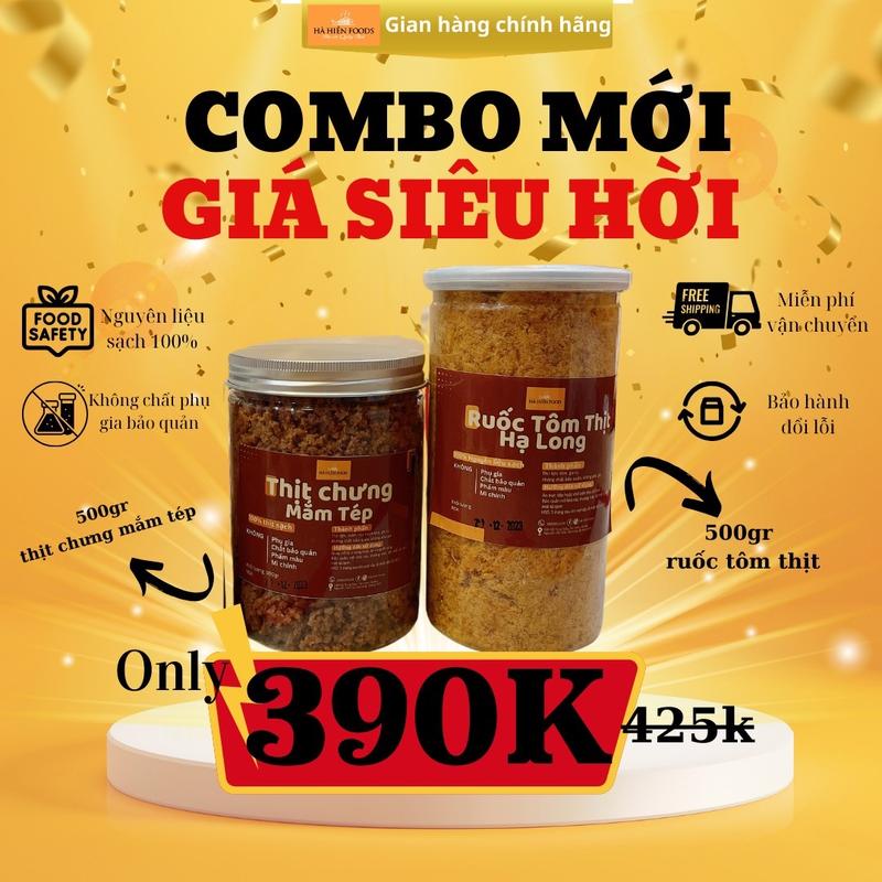 5* COMBO RUỐC TÔM THỊT + THỊT CHƯNG MẮM TÉP 500gr hũ