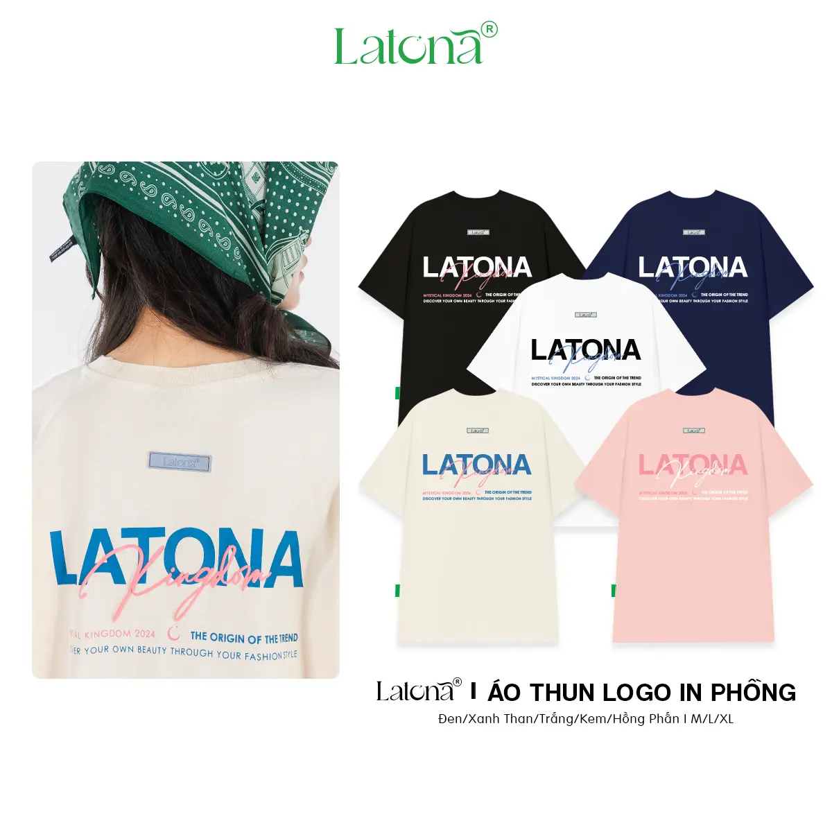 Áo Thun Cổ Tròn Local Brand LATONA Kingdom In Phồng  Unisex Nam Nữ Form Rộng