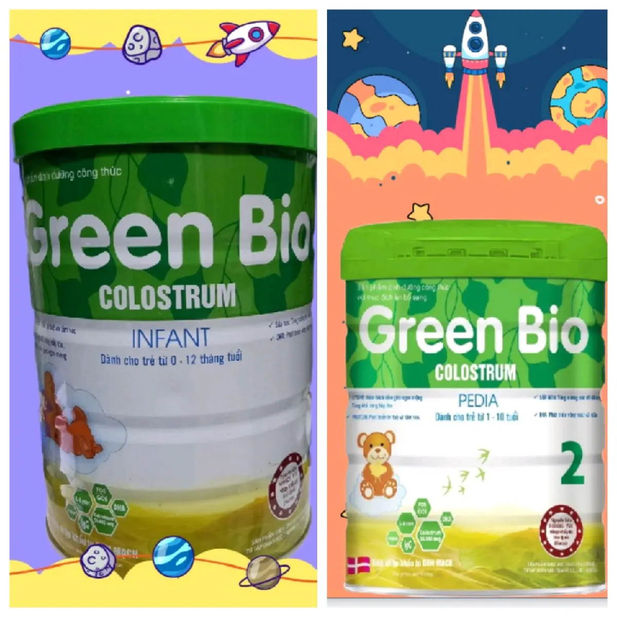 Sữa non Green Bio từ 0-10 tuổi, 900g, Date 2025-2026. Nguyên liệu nhập từ Đan Mạch (châu Âu) Cho Bé, milk, baby, kids