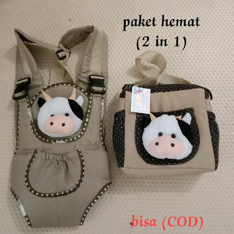 Paket Hemat 2in 1 Tas dan Gendongan depan Ransel 2