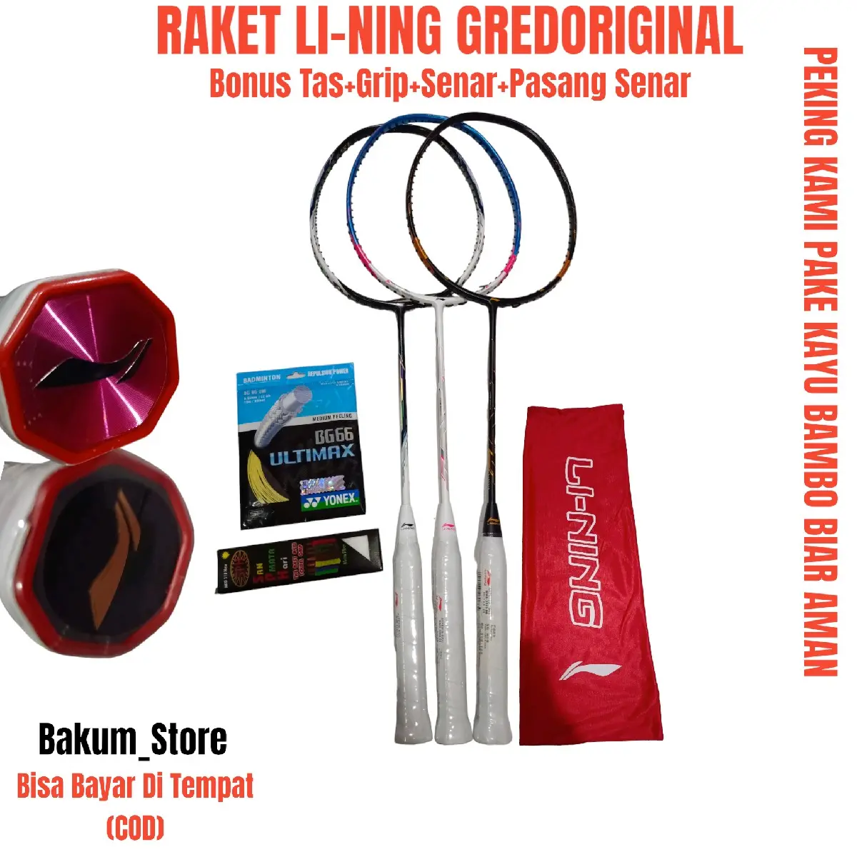 Raket Li_ning super cocok buat dewasa kualitas impor Free bonus toko Bisa COD