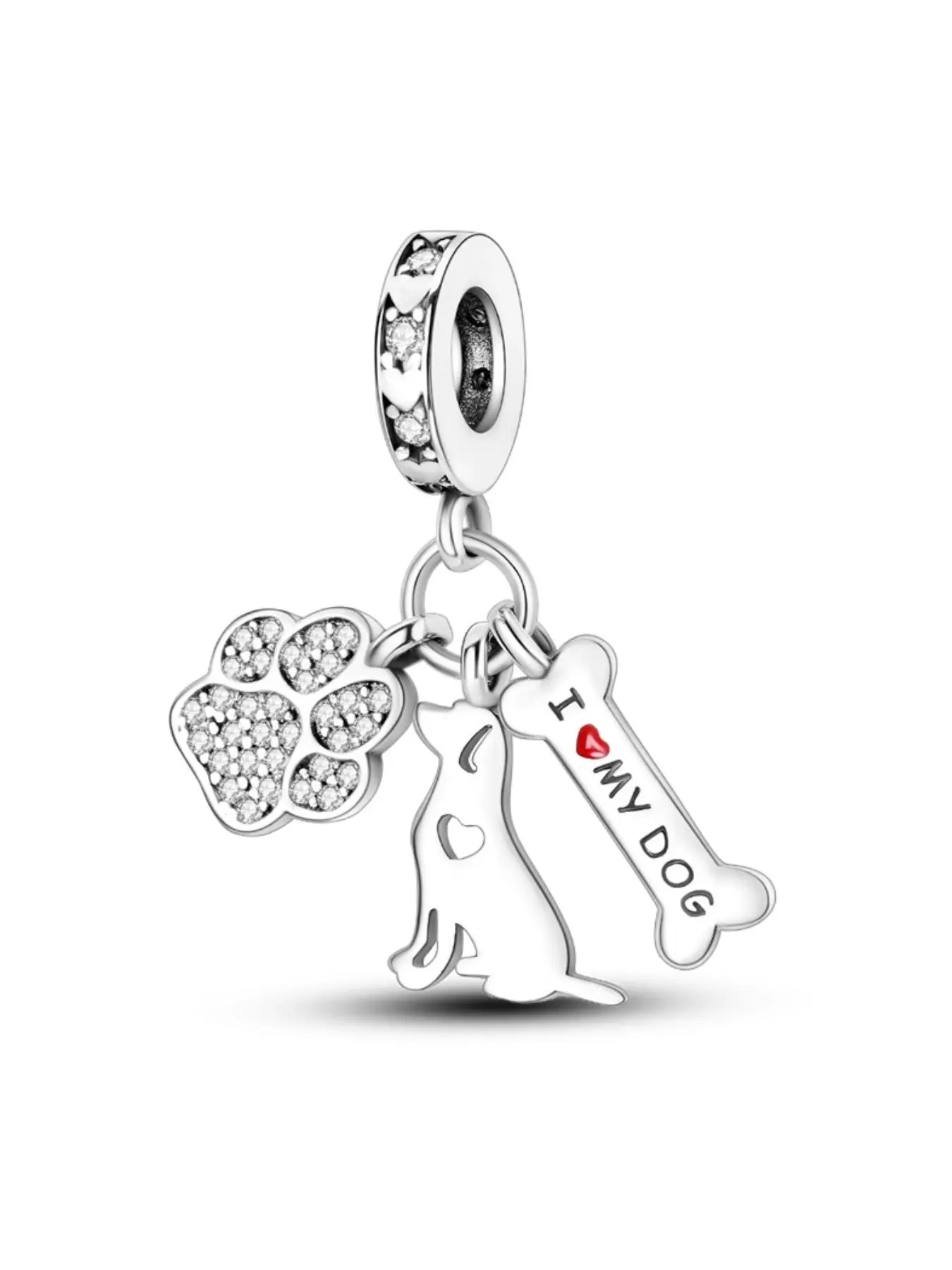 Fashionable Dog Paw & Bone Design Pendant for Women & Girls, Cute Jewelry for Daily Wear, Trendy All-match & Exquisite Jewelry for Birthday Gift, DIY Jewelry Accessories